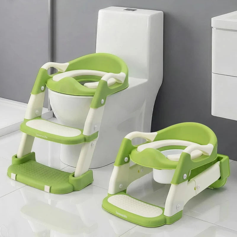 Toddler potty training seat with step ladder