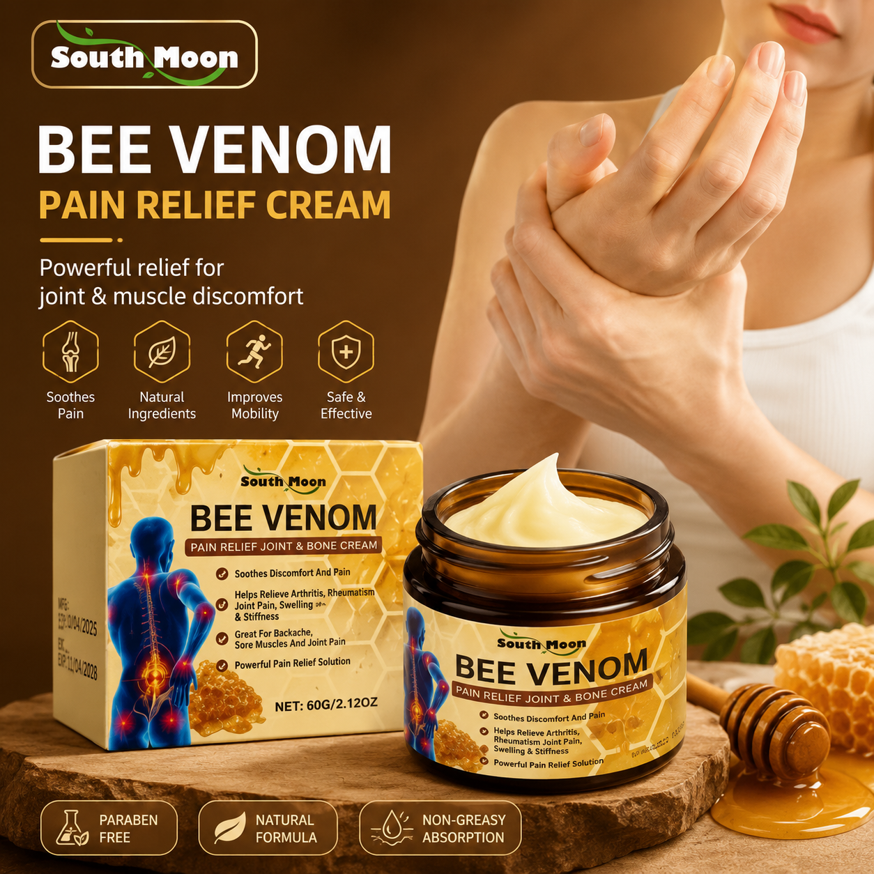 Bee Venom Joint and Muscle Comfort Cream 60g main product image