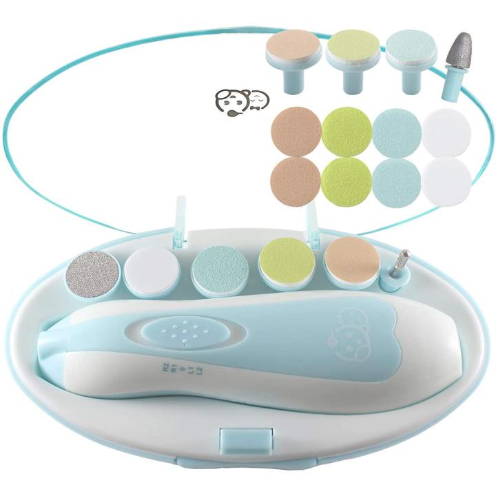 Baby nail trimmer kit with six filing heads