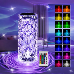 Crystal Rose LED lamp with remote and multiple RGB color modes