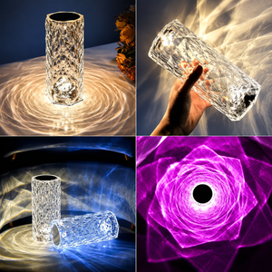 Crystal LED table lamp projection effects and portable design showcase