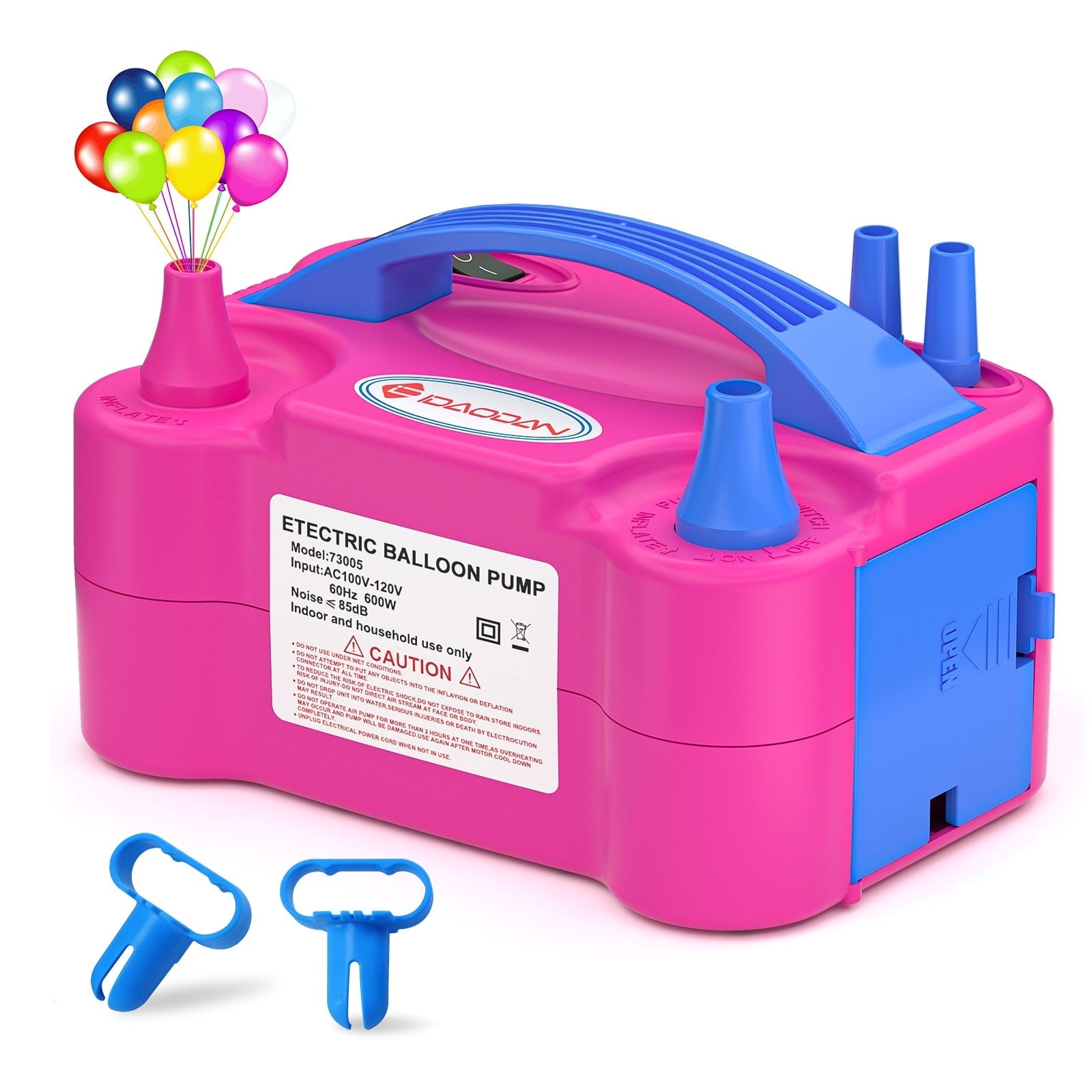Electric balloon pump with dual nozzles clean product view