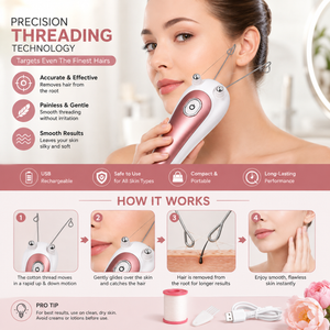 Electric facial threading hair remover how it works