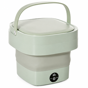 Sage green foldable mini washing machine product view