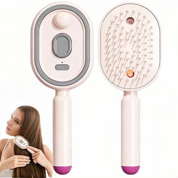 3-in-1 Hair Mist & Detangling Scalp Brush - Blush Pink