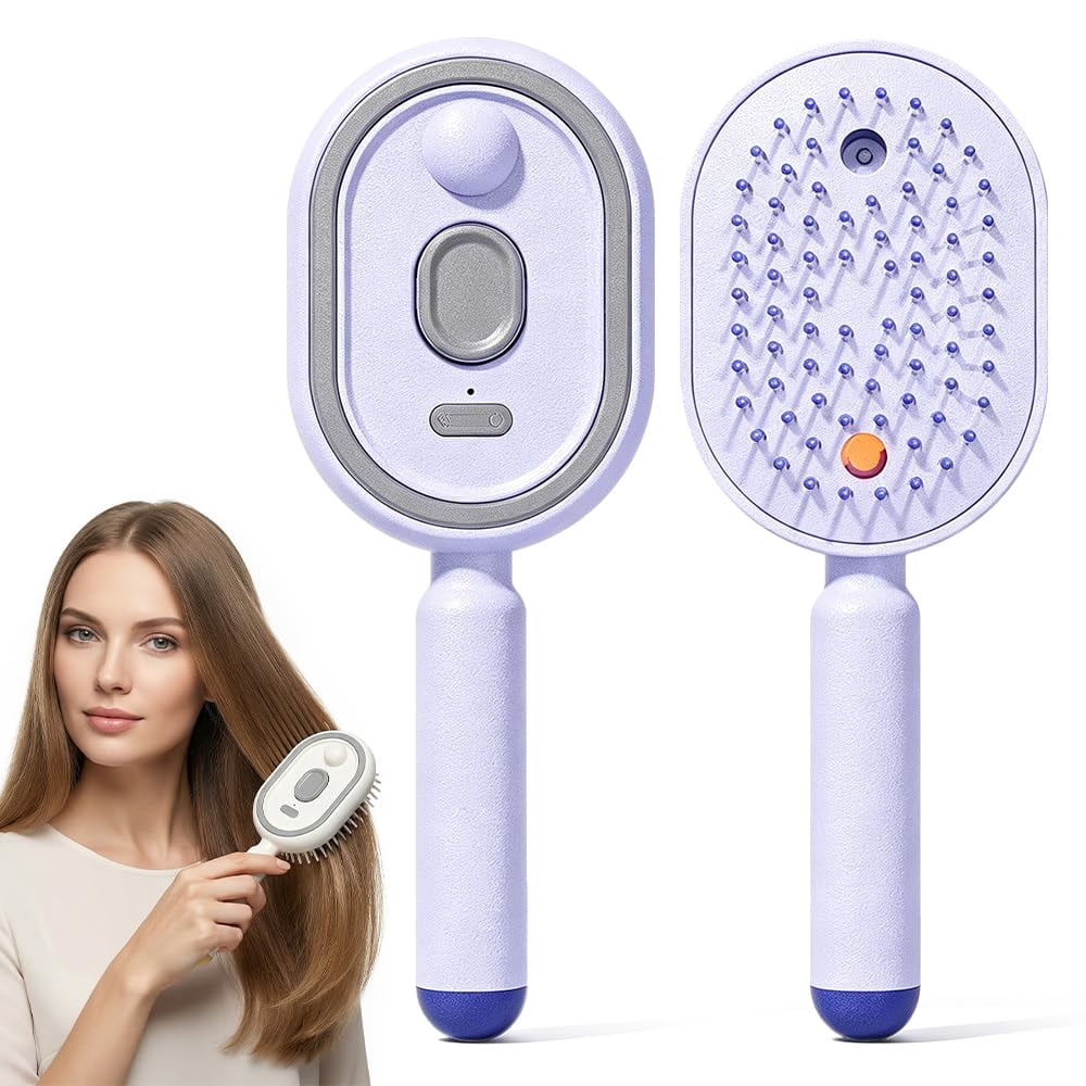 3-in-1 Hair Mist & Detangling Scalp Brush - Lavender Purple