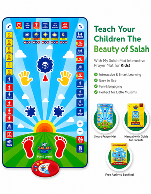 Interactive Islamic prayer mat product benefits and guide