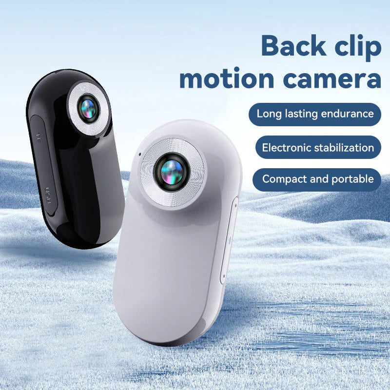 Mini back clip camera in black and white finishes
