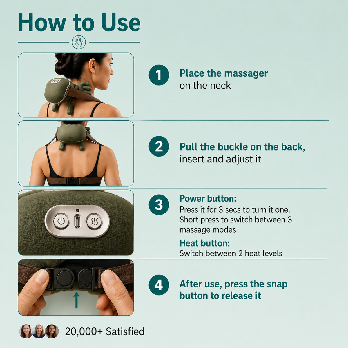 Heated neck and shoulder massager how to use guide