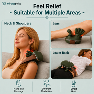 Heated neck and shoulder massager suitable for multiple areas