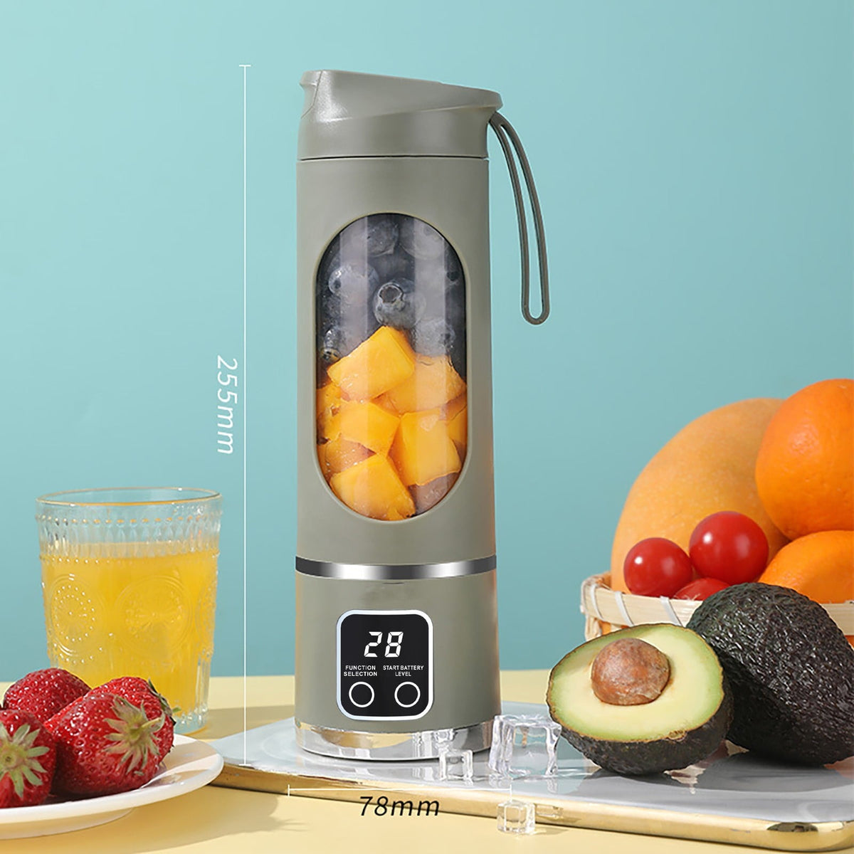 Portable Blender 450ml green product dimensions