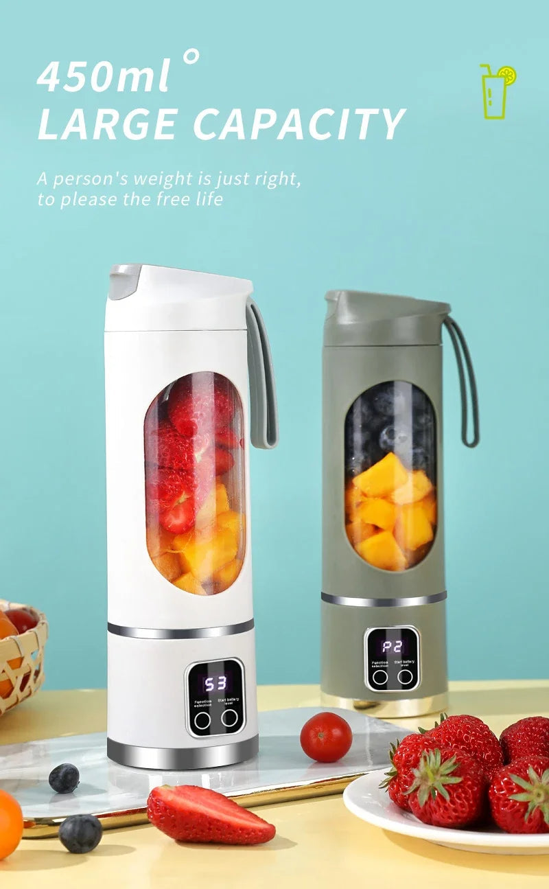 Portable Blender 450ml green and white product view