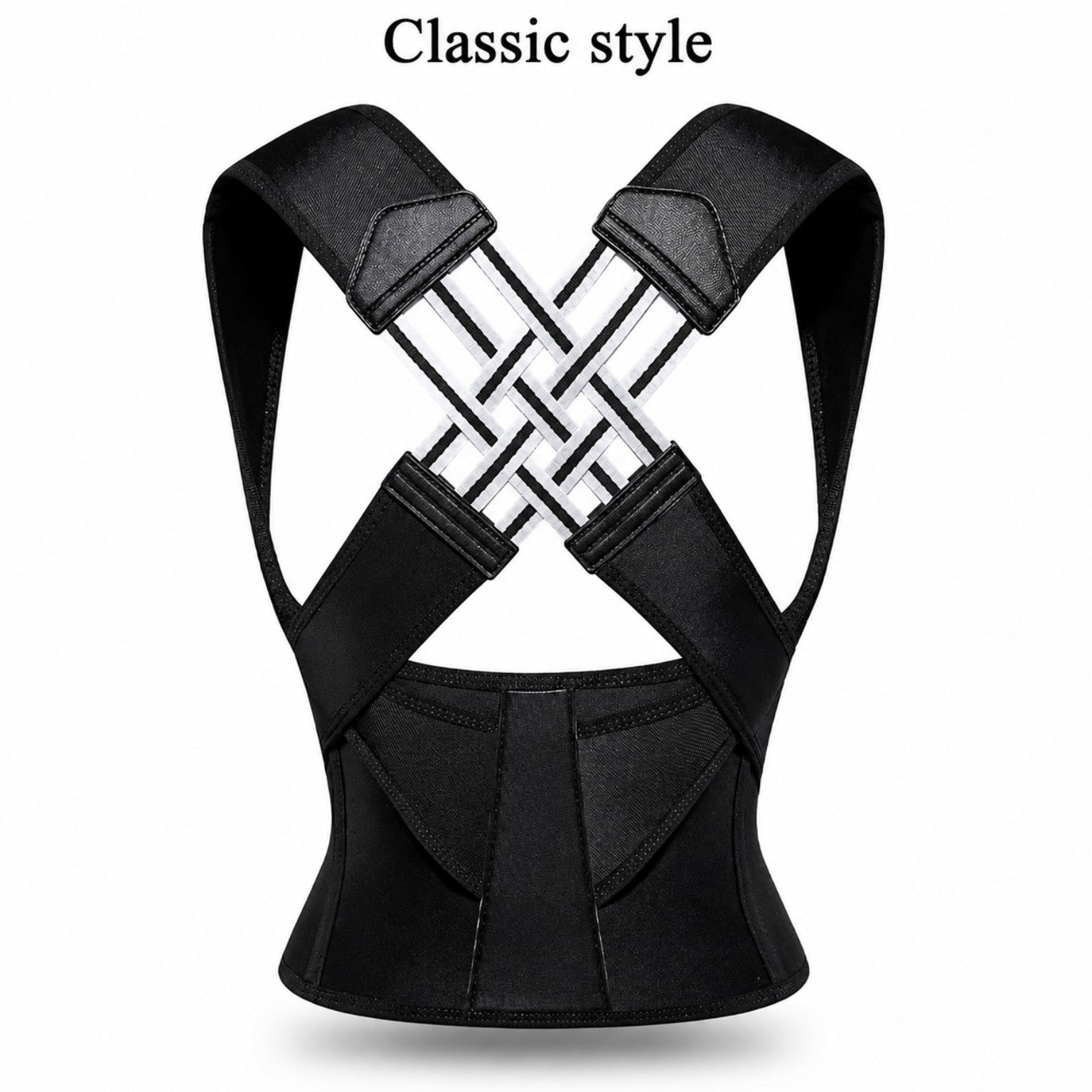 Classic black posture corrector back support belt