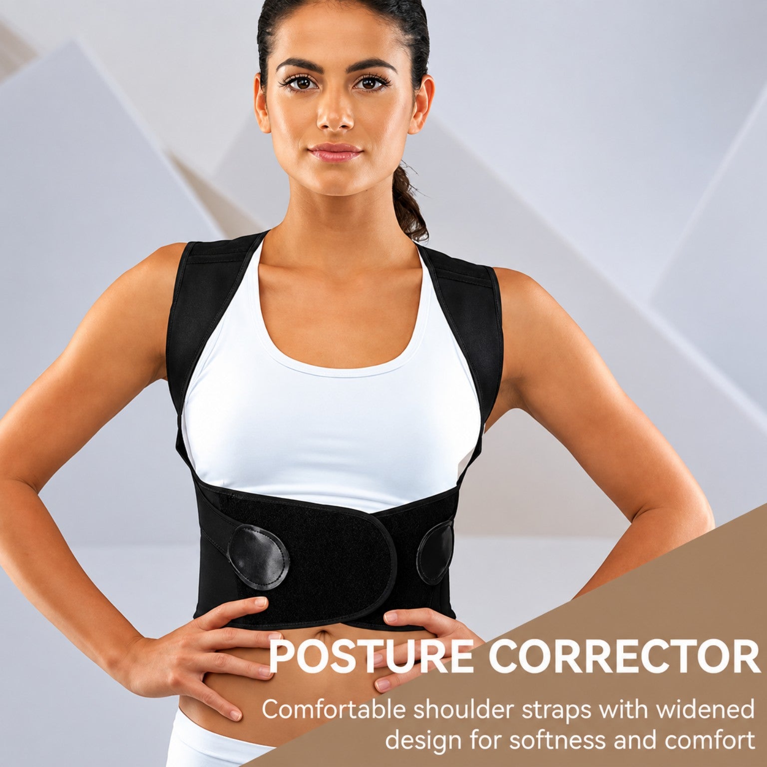 Posture corrector with comfortable widened shoulder straps