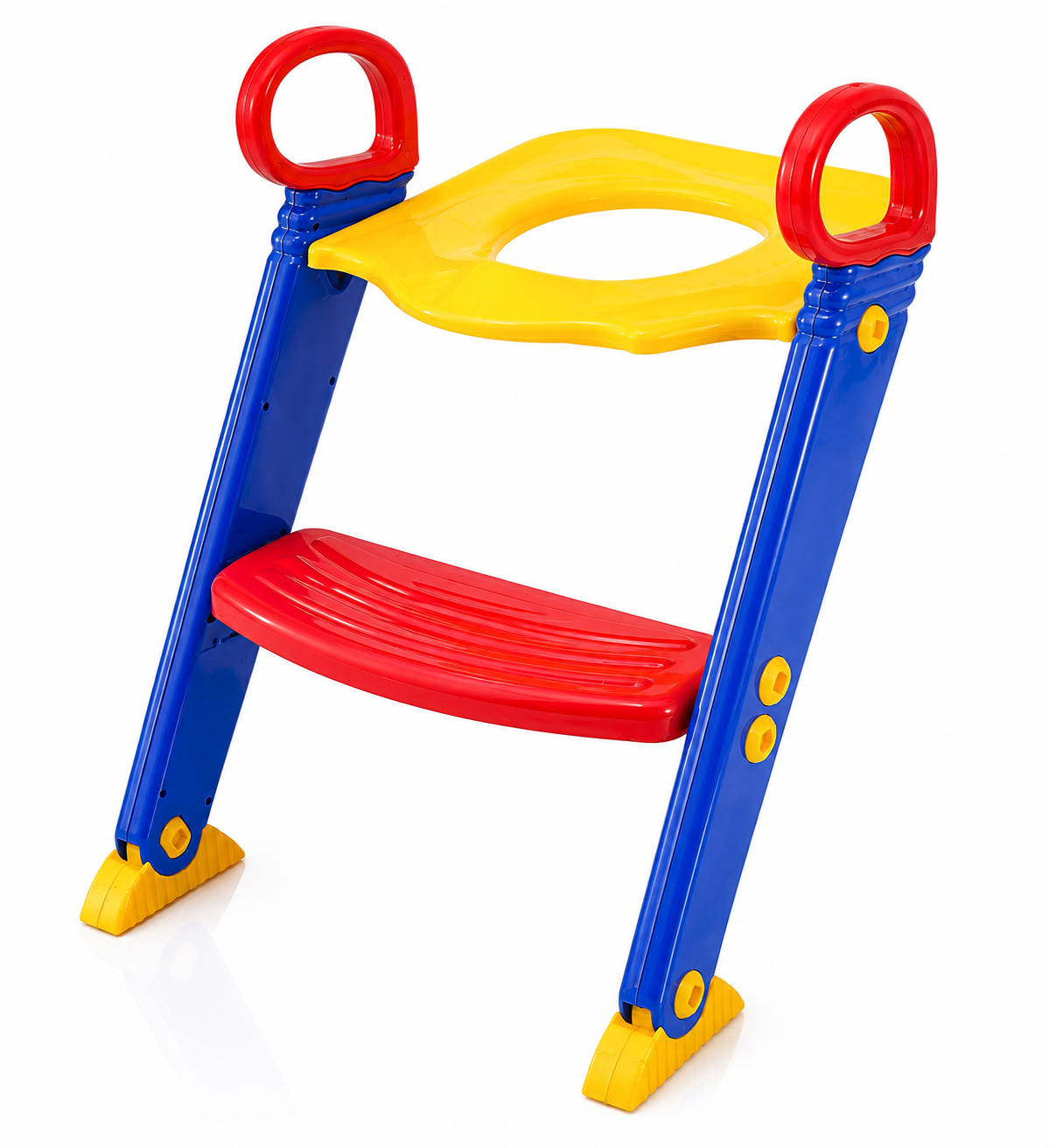 Colorful foldable toddler potty training ladder on white background