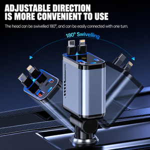 180 degree adjustable retractable car charger