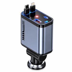 66W retractable car charger clean product view
